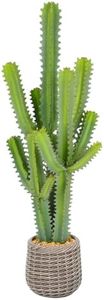 Keeplush Artificial Cactus Plants, 4ft Tall UV-Resistant Fake Desert Cacti Plant in Brown Pot, Faux Floor Plants for Home Office Hotel Patio Balcony or Garden Indoor Outdoor Decor