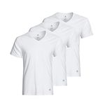 AtmosWear Mens Undershirt Extra Long Tagless V Neck Undershirt Made with Moisture Wicking Fabric for a Comfortable and Breathable Undershirt (3 Pack), White, Triple Extra Large