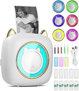 Mini Stampante Termica,Mini Stampante Fotografica con 13 Rotoli di Carta Termica,Stampante Fotografica Istantanea Portatile per Android e IOS,Stampante Termica Bluetooth per Fotografica,Elenco(C23)