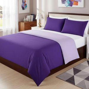 Tache 3 Piece 100% Cotton Breathable Reversible Purple Lavender Dream Duvet Cover Set, California King – Soft Bedding for Luxury Comfort, Floral Modern Design, Machine Washable