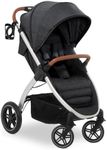 hauck Uptown, Melange Black - Pushchair with Large Seat, Rubber Wheels, Suspension Raincover & Cup Holder, Height-Adjustable, Easy & Compact Folding, Fully Reclining from Birth up to 22 kg