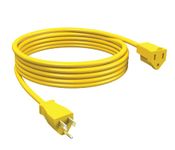 Stanley 33157 Grounded Outdoor Extension Power Cord, 15-Feet, Yellow