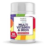 High Strength Multivitamin & Iron - Includes Important Immune Defence with Vitamin C, D & B6 | One-A-Day Easy-Swallow 90 Pack of Tablets by Club Vits (90)