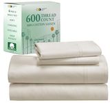 California Design Den Luxury 4 Piece Queen Size Sheet Set - 100% Cotton, 600 Thread Count Deep Pocket, Includes Fitted and Flat Sheets, Hotel-Quality Bedding with Sateen Weave - Ivory