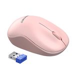 TECKNET Wireless Mouse for Laptop, 2.4GHz USB Mini Computer Mice, 1200 DPI Optical Small Portable Cordless Mouse Compatible with PC, Mac and Linux, 18 Months Battery Life-Pink