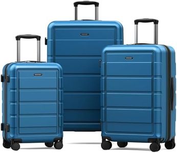 SHOWKOO Full PC Hardshell Luggage Sets, 20/24/28 In Suitcase with TSA Lock & Spinner Wheels, Lightweight Durable Travel Luggage