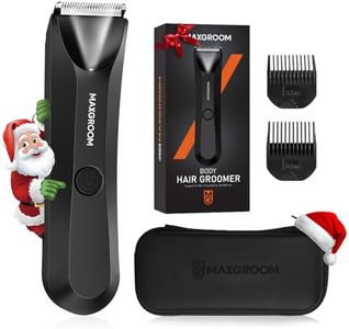 MAXGROOM Manscape Body Hair Trimmer for Men, IPX7 Waterproof Pubic & Groin Hair Trimmer- Electric Ball Shaver with LED Light, Ceramic Blade, USB Rechargeable & Travel Pouch