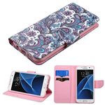 Asmyna Wallet Case for Samsung G935 - Retail Packaging - Purple European Flowers