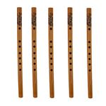 Pack of 5 Bamboo Flutes 33cm Traditional Woodwind Instruments