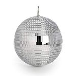 Mirror Disco Ball 20cm | Silver Glitter Ball | Hanging Disco Light | Kids Parties & Gatherings | Lightweight Mirror Decoration | Weddings, Ballroom Dancing, Bars | Pukkr