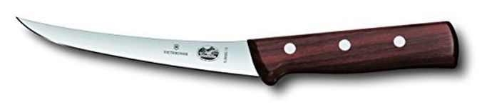 Victorinox-Swiss-Army-Cutlery Rosewood Curved Boning Knife, Semi-Stiff Blade, 6-Inch