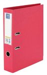 Worldone Lever Arch File, 2.6mm Thick PVC Sheet,110g Heavy Duty Arch Clip, File Stands Erect Even with 500 Pages, Wide Spine Label, Corner Edge Protection, Set of 2, Size FC, Colour Radiant Pink