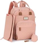 RUVALINO Diaper Bag Backpack, Multifunction Travel Pack Maternity Baby Changing Bags, Large Capacity, Waterproof, Pink