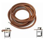 HPGM Leather Treadle Belt for Sewing Machine leather belt with Metal Hook (183cm, Brown) (31019)