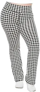 Women's Foldover Yoga Pants Solid Houndstooth 6X