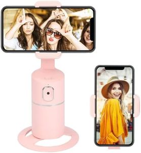 Auto Face Tracking Tripod, Phone Holder, 360° Rotation, AI Auto Face Object Tracking Selfie Stand, Best for Live Stream, Tiktok, Compatible with iPhone Android Phone (Pink)