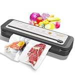 MEGAWISE Vacuum Sealer Machine, Portable Strong Suction Power Food Sealer, Bags and Cutter included with External Vacuum Function, Freshness Saver（Silver)