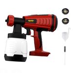 Cordless Paint Sprayer, Mellif Upgraded HVLP Brushless Spray Gun for Milwaukee 18V Battery(No Battery), Easy to Clean, 3 Copper Nozzles, 3 Spray Patterns for Home Interior & Exterior, House Painting