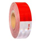 COSIMIXO Feet Reflective Safety Tape DOT-C2 Waterproof Red and White Adhesive conspicuity tape for trailer, outdoor, cars, trucks