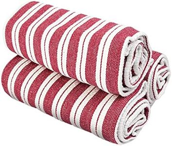 furLong 100% Cotton Eco-Friendly Autum Stripes Kitchen/Dish Towel, Set of 3 (Maroon)