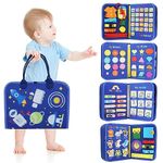 AS Sayeds - 91 in 1 Montesorri Busy board, Toys for 1 2 3 4 Year Old Boys/Girls, Educational Sensory Toy for Developing Fine Motor Skills, Safe and Portable, Travel Toy for Plane/Car