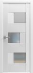 VDOMDOORS Solid French Door Opaque Glass 30x96 inches/Sete 6933 White Silk/Single Regular Panel Frame Handle/Bathroom Bedroom Modern Doors