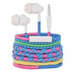 URIZONS Kids Colorful ecouteurs avec fil et micro - Earbuds in Ear 3.5mm Headphones with Microphone Remote Braided Tangle Free