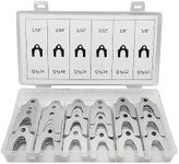 AUCELI 144 Pieces Auto Alignment Body Shims with Storage Box, 1/8" 1/16" 1/32" 1/64" Adjusting Body Parts or Camber Shims Assortment Kit, Universal Vehicle Repair Accessories for Car, SUV, Truck, RV