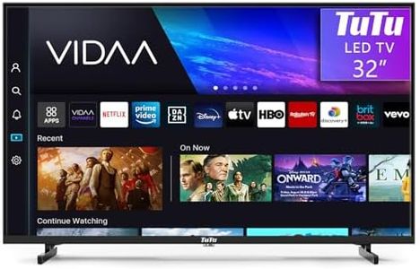 TuTu Smart TV 32 Pouces (80 cm) WiFi VIDAA Connectée Télévision sans Bord avec Triple Tuner(DVB-C/S2/-T2), VIDAA Remote App, Molotov, Netflix, Prime Video, Disney+, Youtube (TUV32HQ1B, 2024)