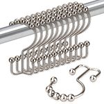 Shower Curtain Hooks, 12 Pcs Stainless Steel Shower Curtain Hooks Rings, Double Glide Shower Rings, Shower Hooks for Shower Curtains Rods, Nickel