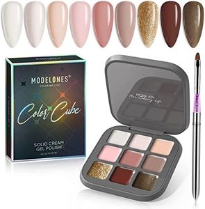 MODELONES 9 Shades Palette Solid Cream Pudding Gel - Temperature Color Changing UV Gel Polish Color Cube - Mix Every Cocktail - Needs UV Lamp to Cure