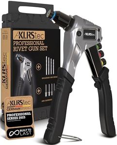 KLRStec Professional Rivet Gun Kit incl. 120 Pop Rivets and 4 HSS Drills - Pop Rivet Tool Kit for processing Blind Rivets
