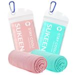 Sukeen Cooling Towel, 2 Pack Cooling Towels for Neck, Soft Breathable Sweat Towel Gym Towel, Stay Cool Ice Towel, Microfibre Cool Towel for Men Women Work Out Sports Yoga Golf (40"x12")