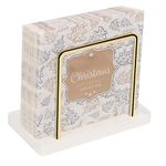 Livabber Napkin Holder, Metal Napkin Holder Modern Freestanding Tissue Paper Dispenser for Table Kitchen Countertop (Marble Base, Gold)