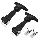 Tiardey 2pcs Elastic Stainless Steel Rubber Hood Catch Flexible T-Handle Hasp Rubber Flexible Draw Latches for Tool Box Cart Vehicle Engine