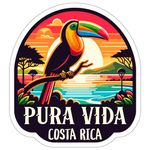 Pura Vida Costa Rica Sticker Travel Outdoors Decal Vinyl Small Waterproof for Water Bottle Mug Passport Book Scrapbook Notebook Laptop Tumbler Skateboard Computer Phone 4" ID44990