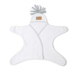 Clair de Lune Star Fleece Baby Wrap Blanket (0-6 Months) - White