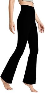 Gnainach Girls Flare Pants Size 14-16 Years Old Solid Black Bootcut Leggings Fashion Soft Stretch Activewear for Youth Yoga Workout