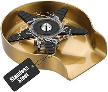 Stainless Steel Glass Rinser for Kitchen Sinks - ARCORA Glass Washer for Sink Brushed Gold, 360° Rotating Baby Bottle Washer, Gold Kitchen Sink Glass Rinser