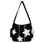 ACUYE Kawaii Messenger Bag for Women, Multiple Pocket Kawaii Crossbody Bag Aesthetic Shoulder Bag Cute Flap Messenger Bag Star Y2K Hobo Bag