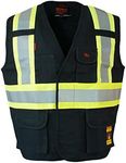 Fire Resistant (FR) Cotton Duck Hi Vis Safety Vest Black L