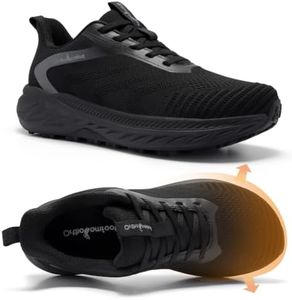 OrthoComfoot Men's Orthopedic Wide Toe Box Athletic Sneakers: Arch Support Pain Relief Non Slip Shoes, Rugged Footwear for Extended Walking & Outdoor Sports Black Size 13