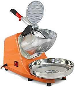 Electric Ice Crusher Snow Cone Machine Ice Shaver Machine 300W 143lbs/hr Shaved Ice Maker Built-in Dual Blades Design for Home and Commerical Use(Orange)