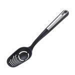 Wiltshire Aspire Slotted Spoon, Stirring & Serving Utensil, Cooking Strainer, Heat-Resistant Utensil, Non-Stick, Non-Scratch, Anti-Slip Soft Touch Handle, Grey & Silver, 33x6.3x5cm