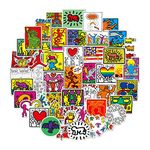 Street Graffiti Visual Art Stickers for Keith Haring 50 Pcs Vinyl Waterproof Stickers for Laptop Water Bottle Skateboard Bike Car Helmet Computer Tablet,Gifts for Teen Kids Adult Boys Girls