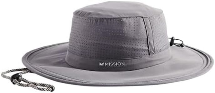MISSION Cooling Boonie Hat, Charcoal - Unisex Wide-Brim Hat for Men & Women - Lightweight & Durable - Cools Up to 2 Hours - UPF 50 Sun Protection - Machine Washable