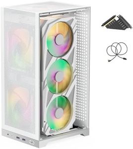 ShinySnake L400 Mesh Ultra-Portable ITX Case - 12.1L High Airflow Compact Design, USB-C/Type-C Front Port, 350mm Vertical GPU, ATX PSU Support, PCIe Riser 4.0 & DP 1.4 Cable Included, White