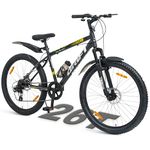 VESCO Drift 26T Cycle 7 Speed Gear | Cycle for Men/Boys 15+ Age | 18 inch Frame | Mountain Bicycle with Front Suspension & Dual Disc Brakes | Ideal for Men/Women (Charcoal Grey)