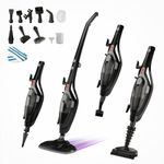 Domestica Steamo 10-In-1 Steam Cleaner For Home Cleaning With 2 Steam Modes | Foldable With Detachable Handheld Steam Cleaner | Electric Steam Mop Floor Cleaner For Kitchen, Window, Sofa (Black)