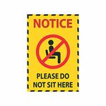 Anne Print Solutions Coronavirus Please Do Not Sit Here Stickers (Pack of 4 Pcs, 6 Inch X 9 Inch, Multicolour)